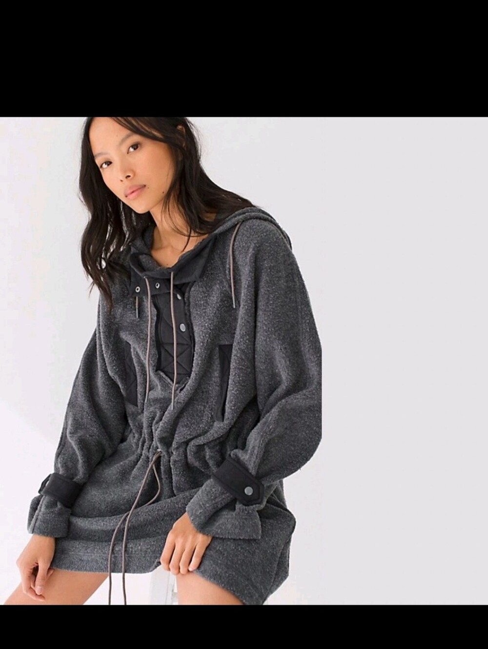 Free People Jacket Hood Pullover Sadie Surplus Fleece